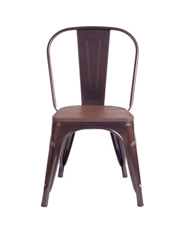 SILLA DE COMEDOR TOLIX C/ASIENTO DE MADERA CAFÉ-3
