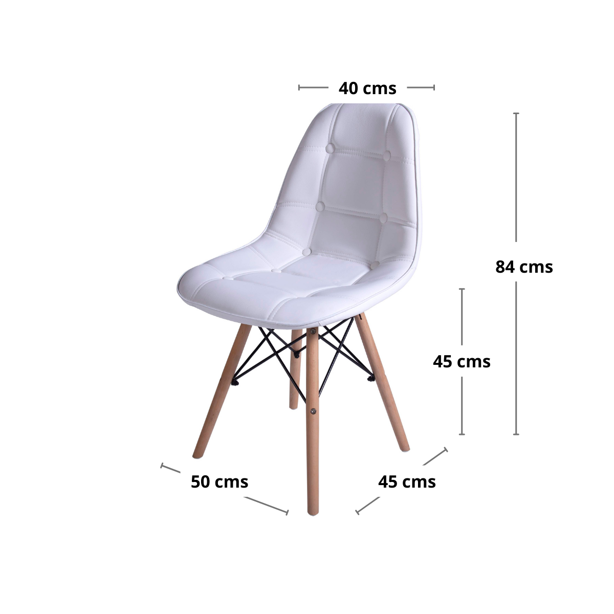 Pack x 4 Silla Eames acolchada Blanca-2
