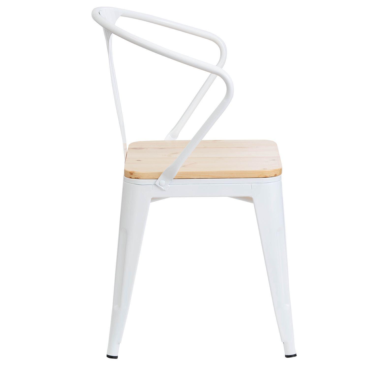 Silla tolix con brazos Blanca-3