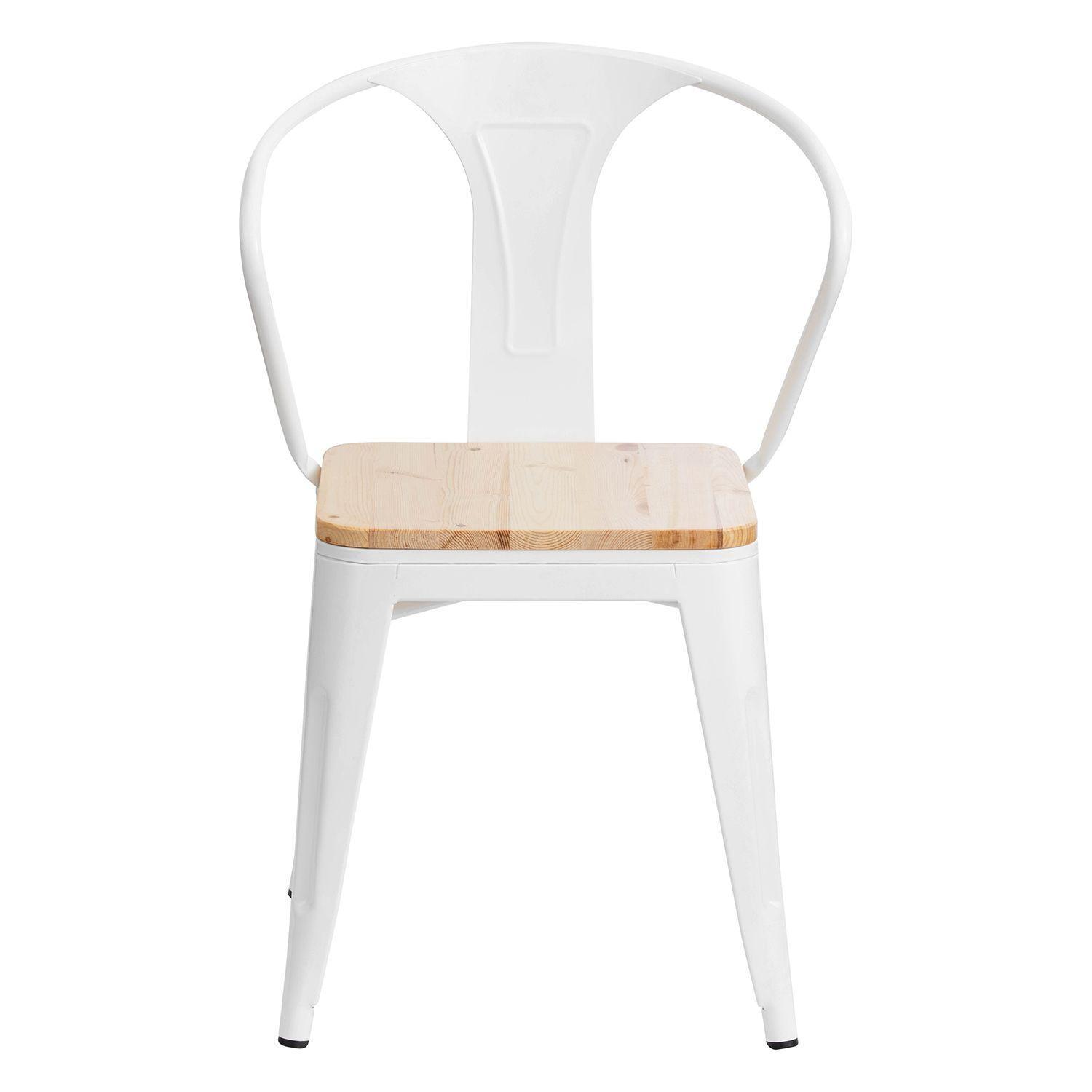 Pack x 4 Silla tolix con brazos Blanca-3