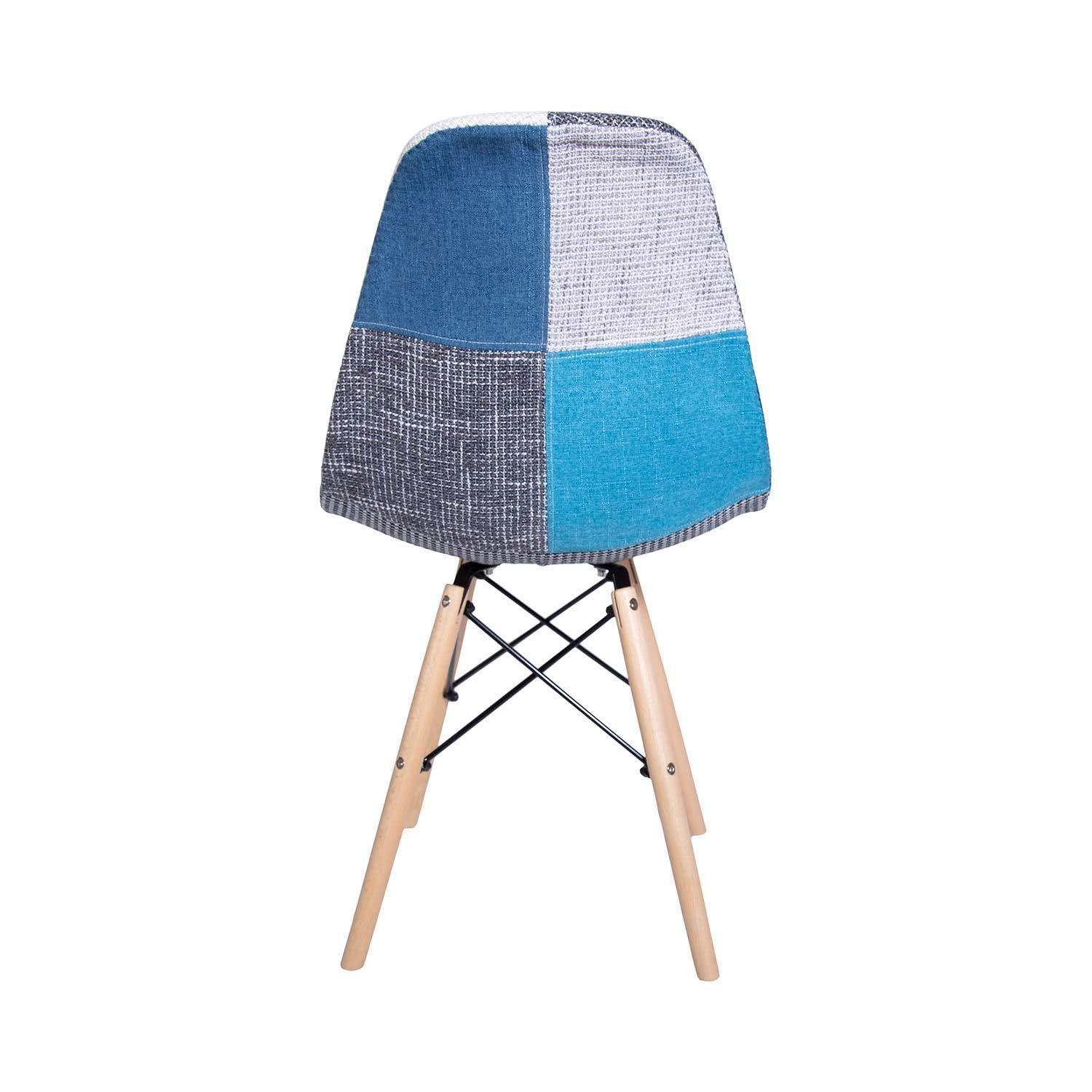 Pack x 4 Silla eames patchwork tonos azules-3