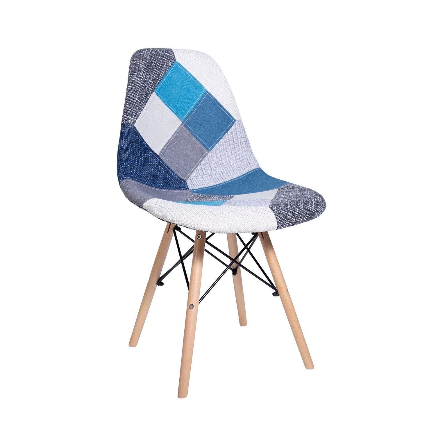 Pack x 4 Silla eames patchwork tonos azules-4