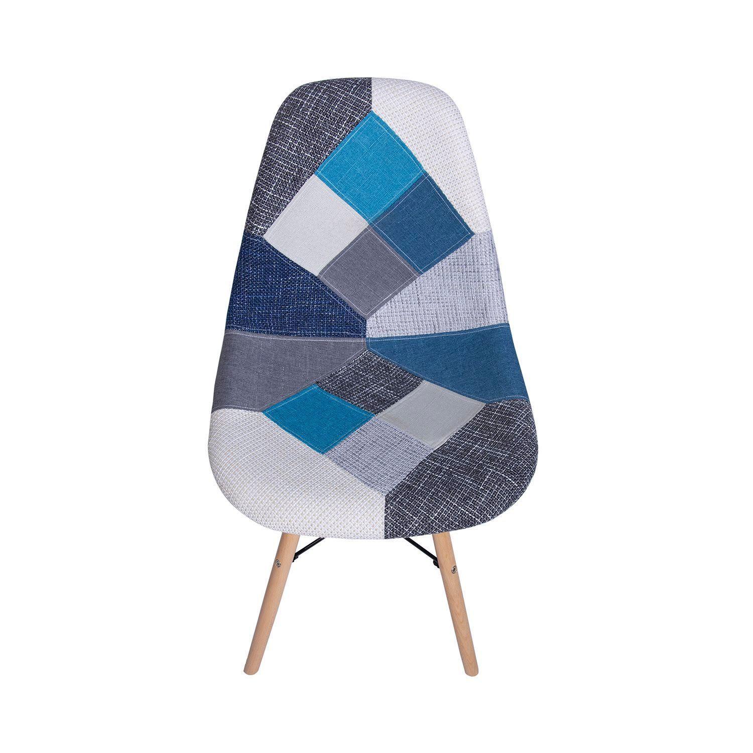 Pack x 4 Silla eames patchwork tonos azules-6