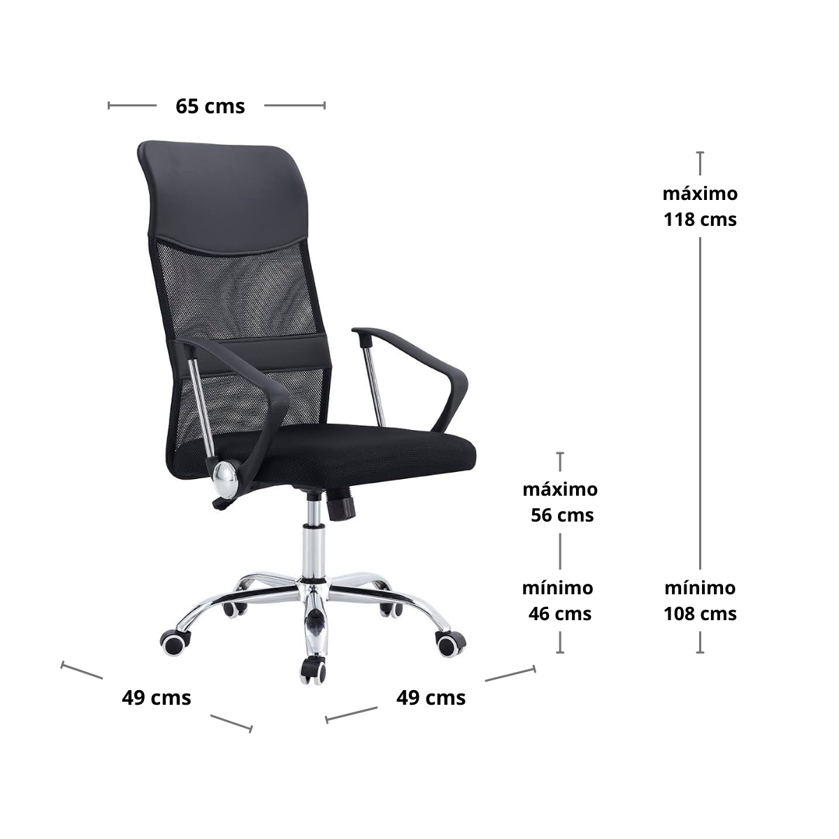 Silla de trabajo escritorio Ergolux-8