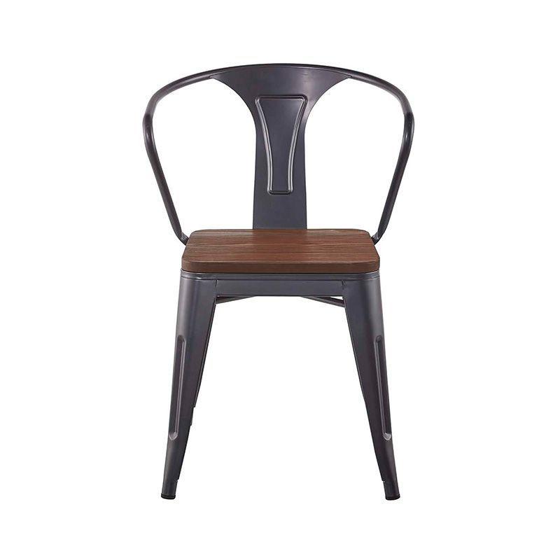 Pack 4 unidades Silla Tolix con Brazos Gris Oscuro-2