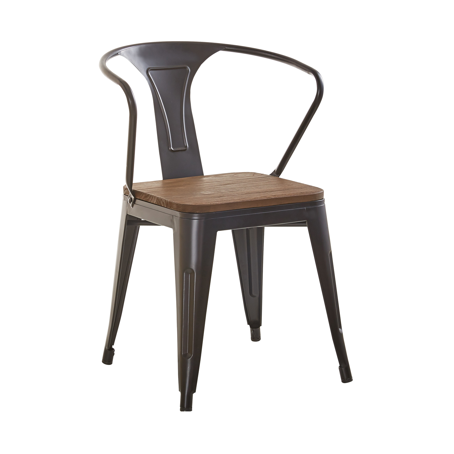 Pack 4 unidades Silla Tolix con Brazos Gris Oscuro-4