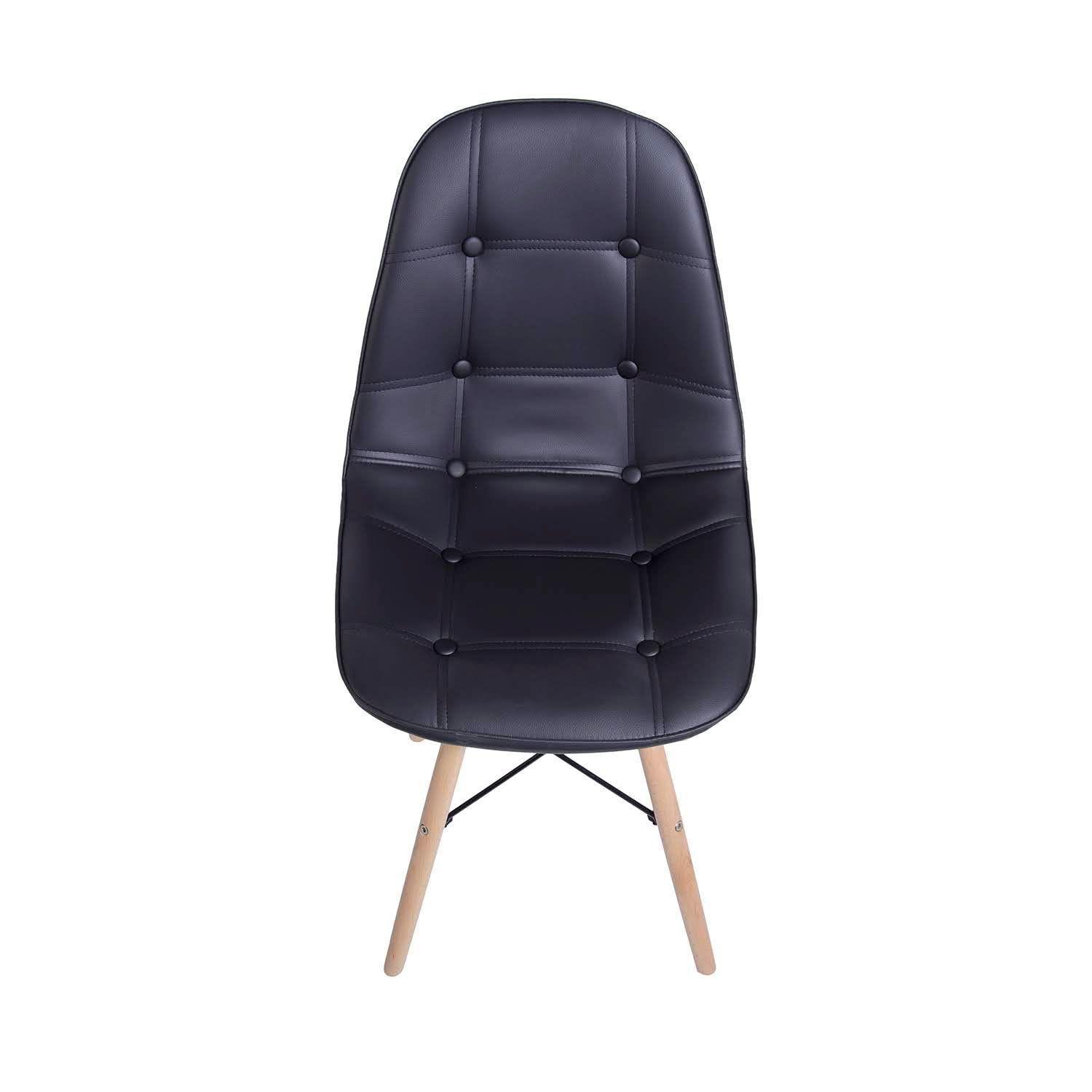 Pack 4 sillas Eames acolchada negra-5