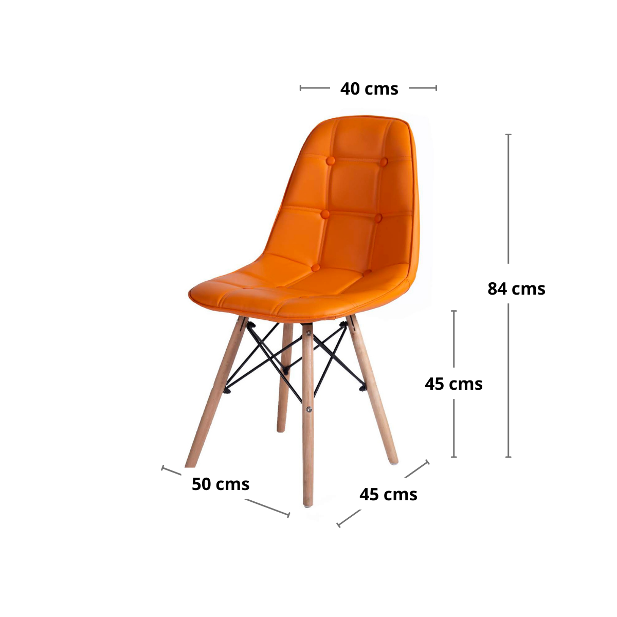 Pack x 4 Sillas eames acolchada naranja-2