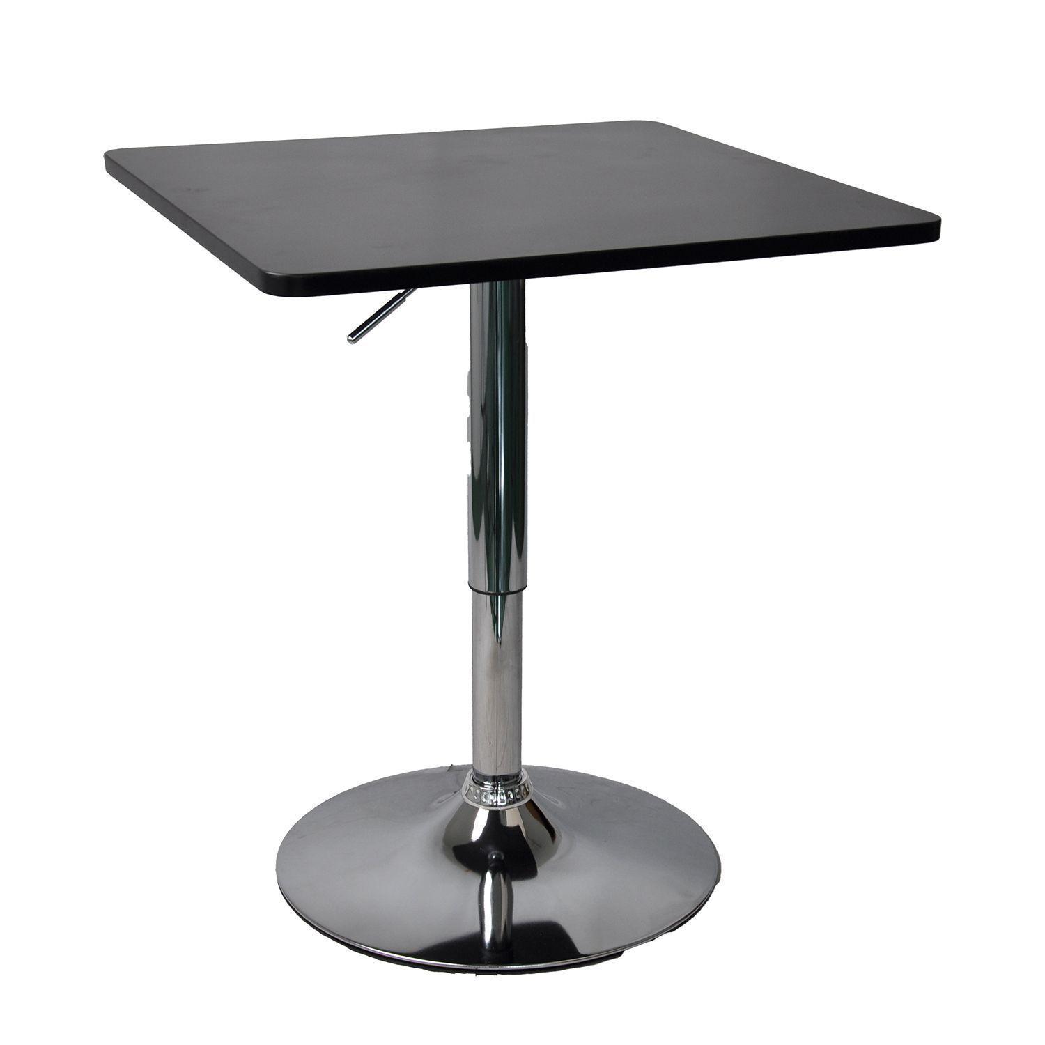 Mesa de Bar Negra cuadrada altura Regulable-2