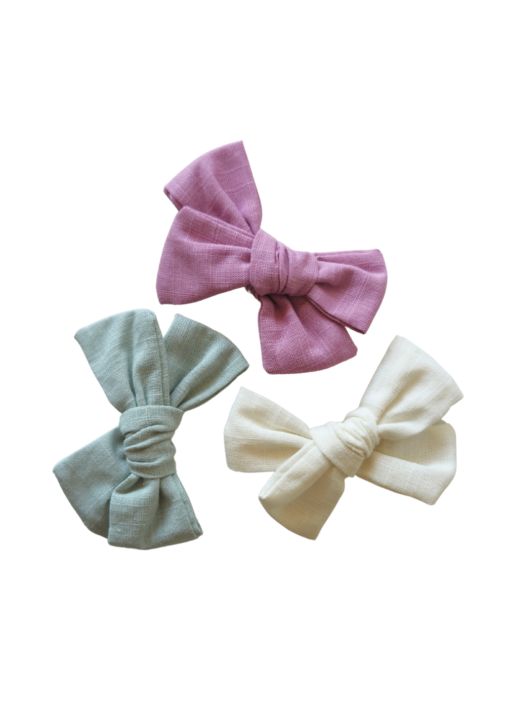 Pack de tres lazos Helenita verde rosa y blanco-0