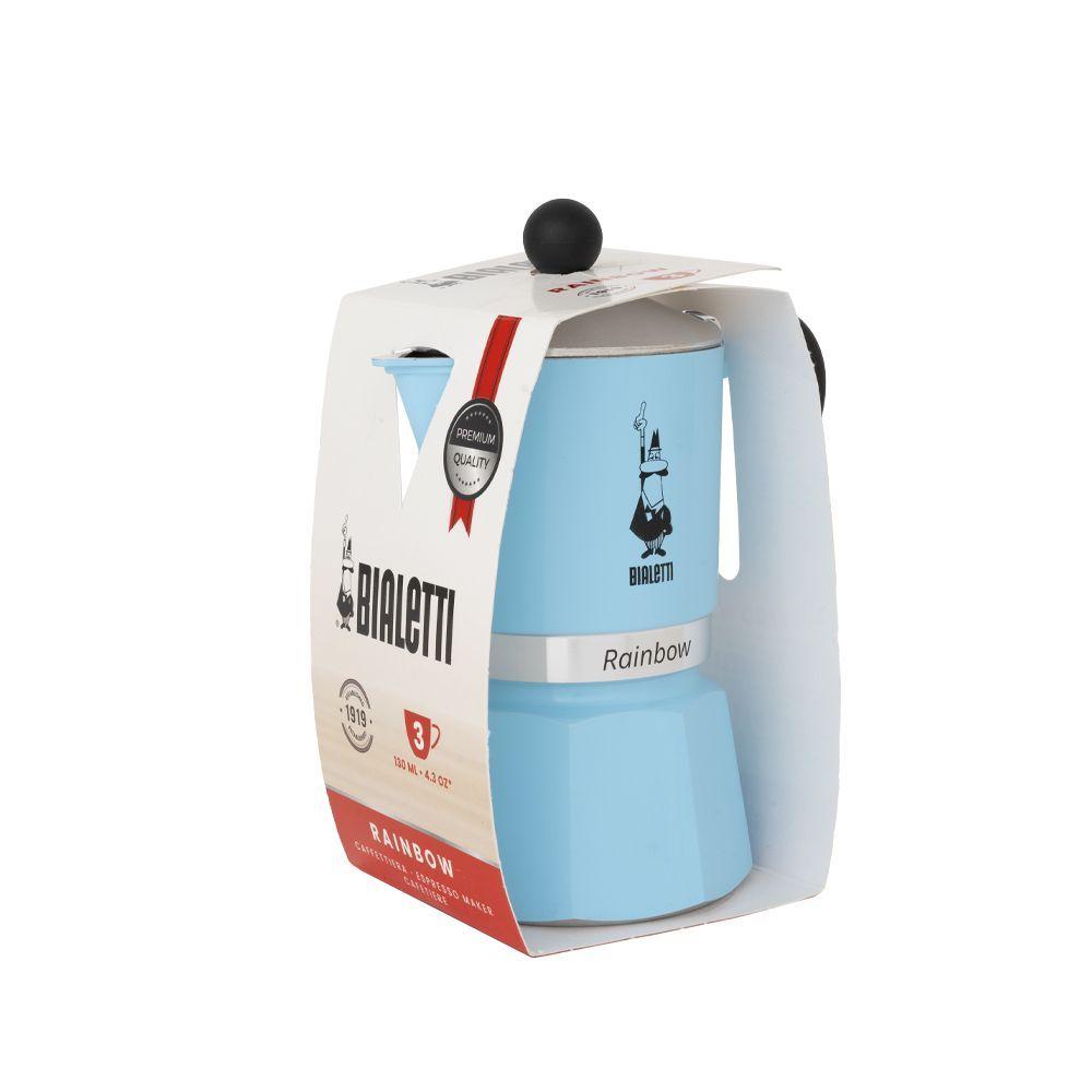 Cafetera Moka Rainbow Celeste 3 Tazas Bialetti-1
