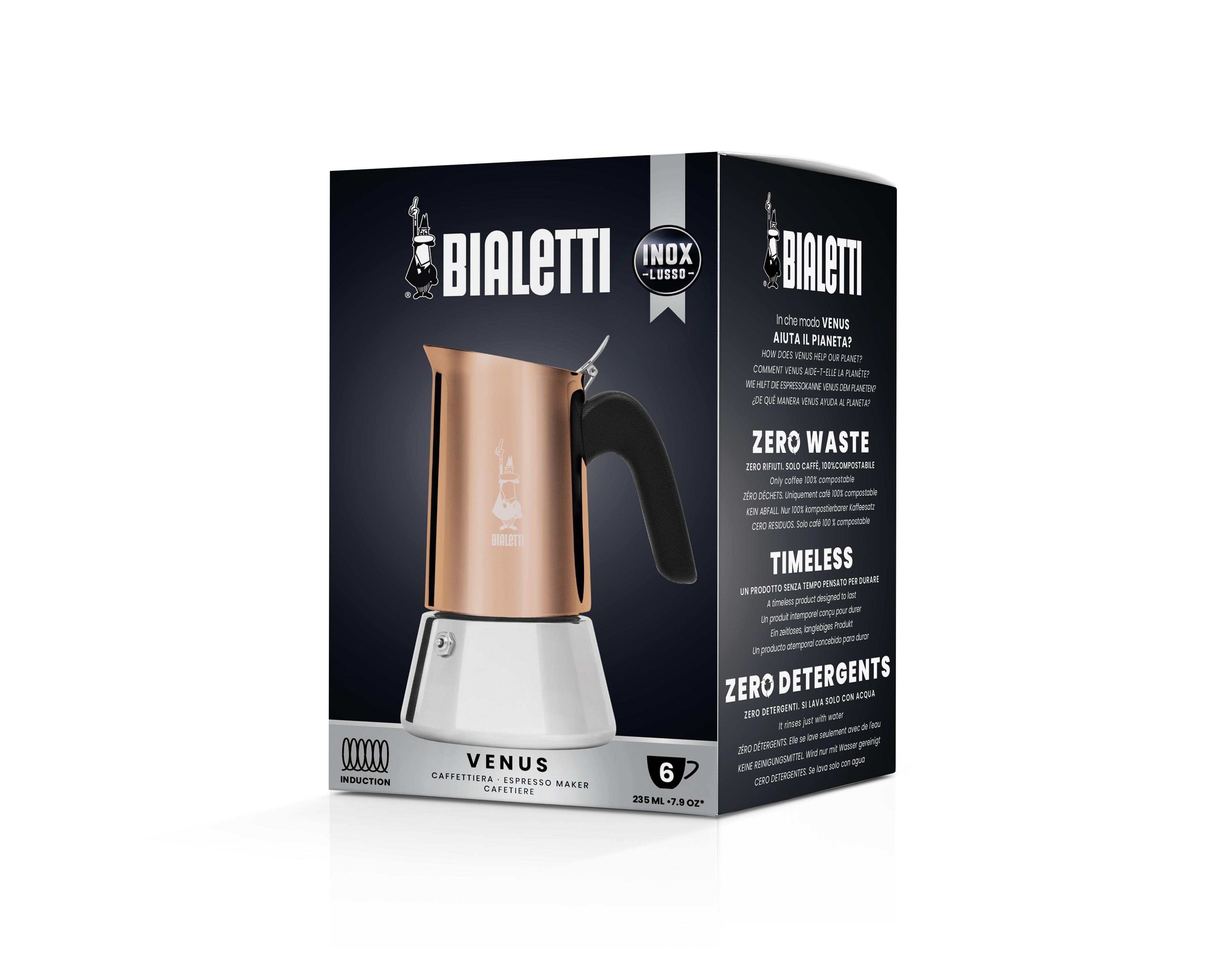 Cafetera Italiana De Acero Venus 6 Tazas Cobre Bialetti-1