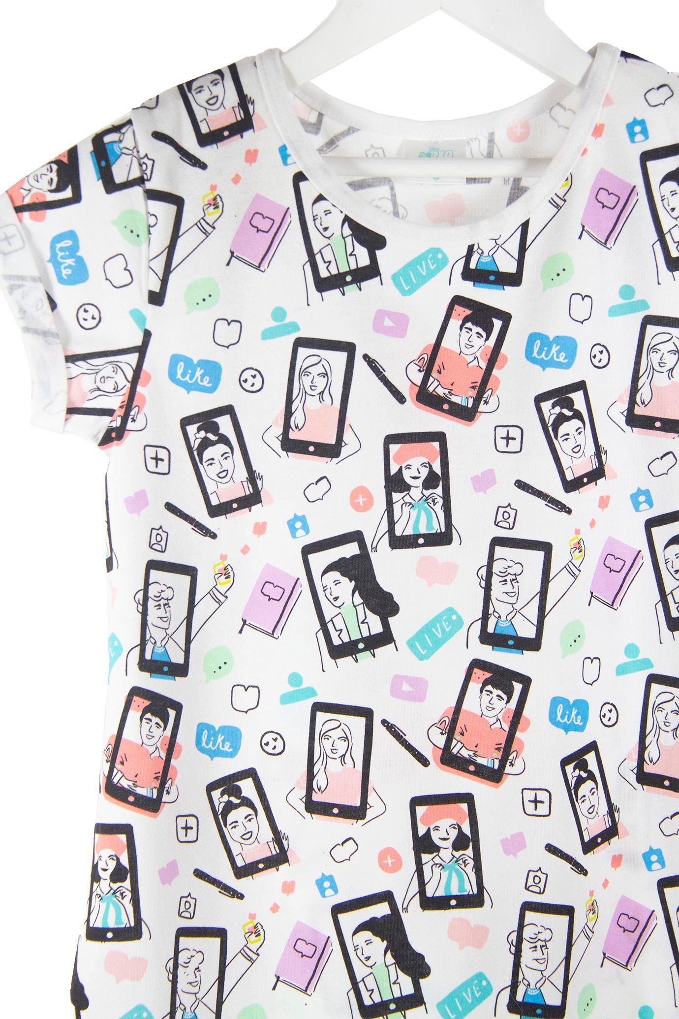 Polera Blanca Full Print Bia-2