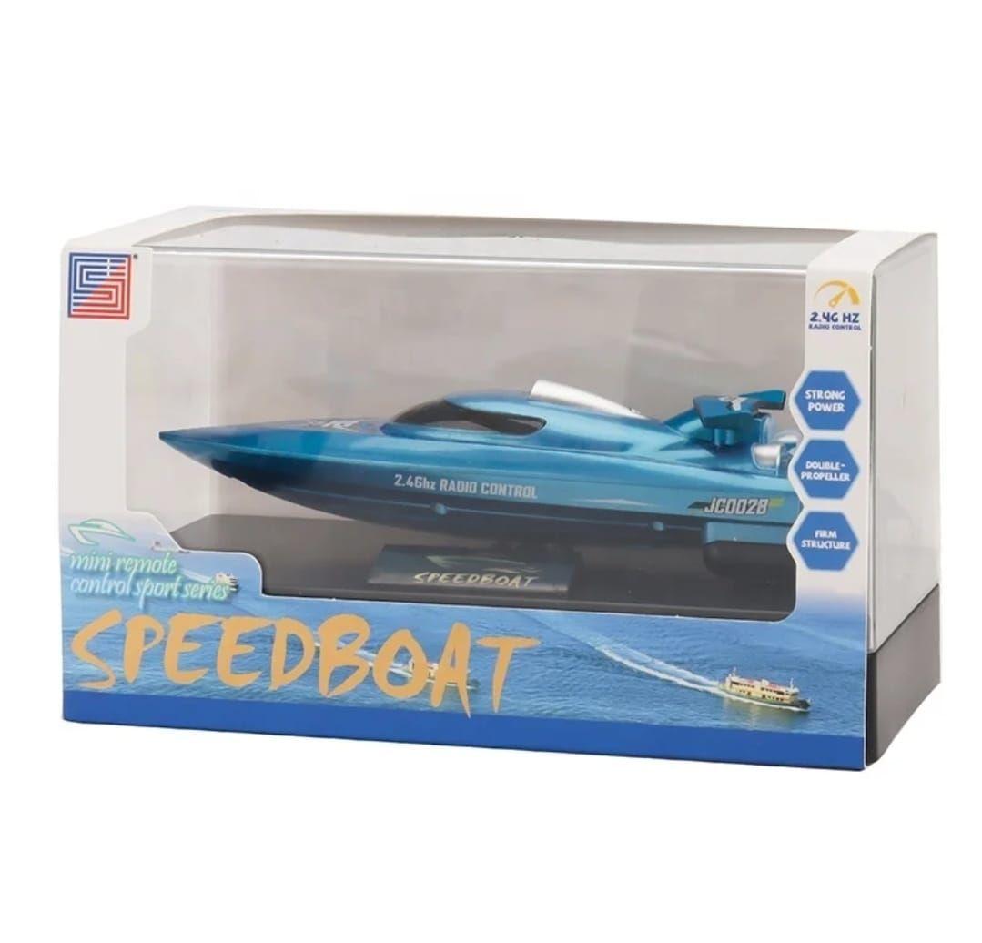 Lancha Control Remoto Mini Bote 2,4 Batería recargable Azul-3