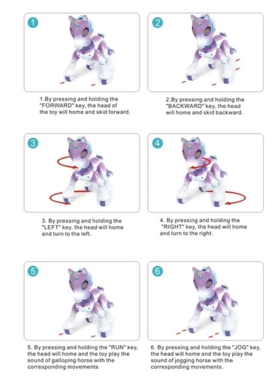 Unicornio Pony Robot Control Remoto Inteligente Música Luces-5