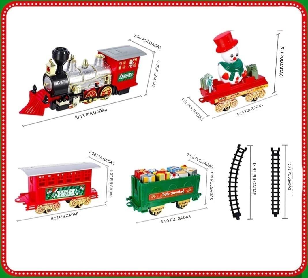 TREN DE NAVIDAD 39 PIEZAS CON LUZ, SONIDO Y VAPOR-2
