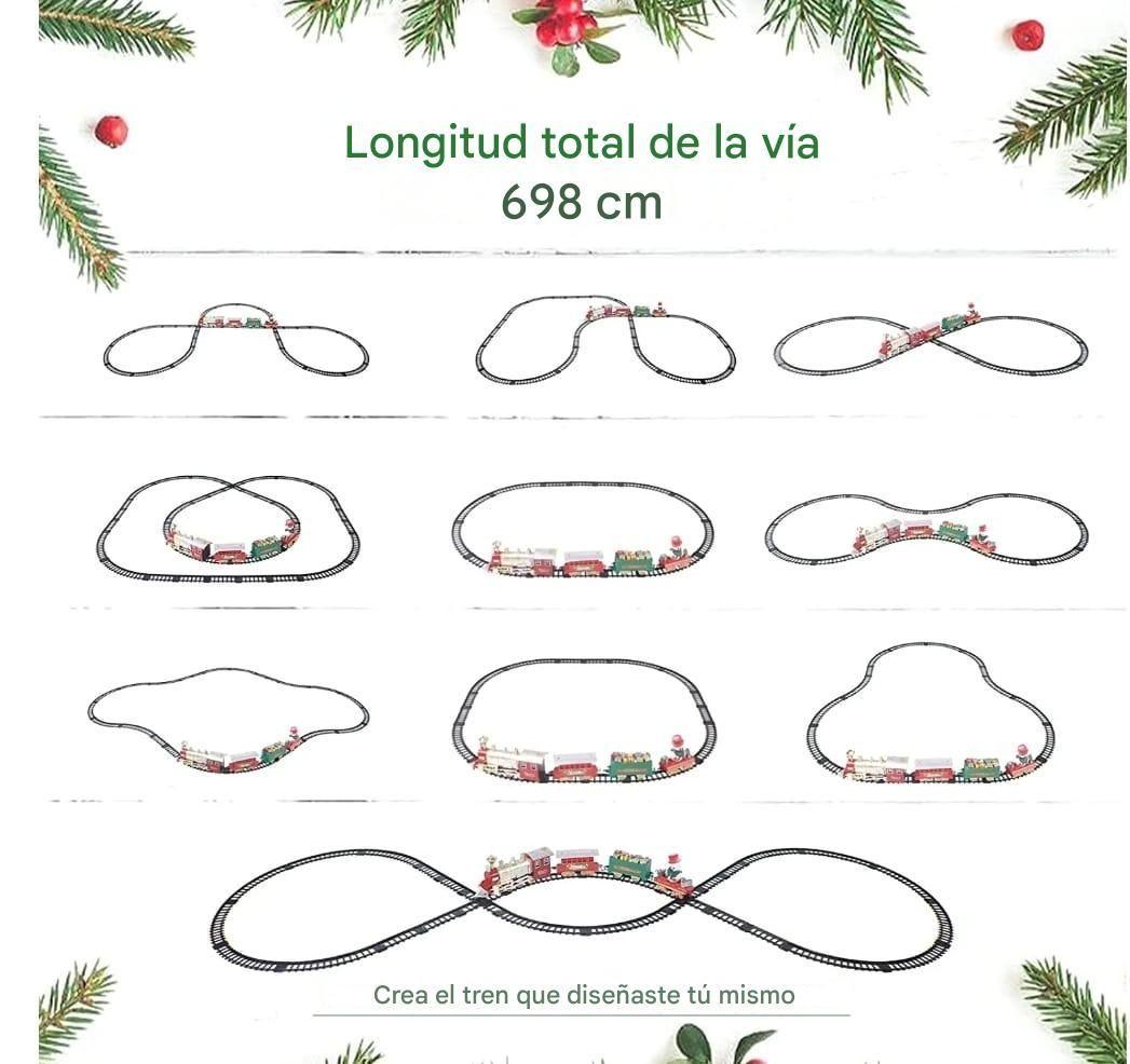 TREN DE NAVIDAD 39 PIEZAS CON LUZ, SONIDO Y VAPOR-4