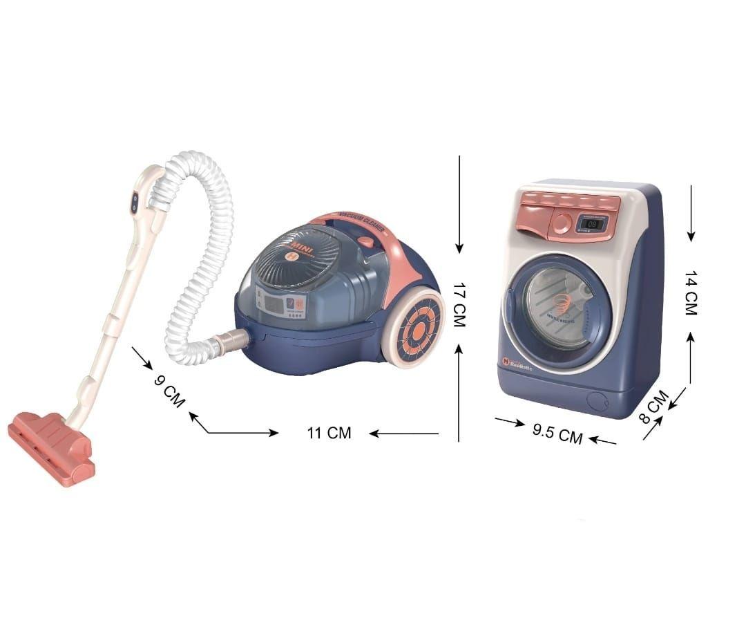 SET DE COCINA DE JUGUETE, ASPIRADORA Y LAVADORA CON LUCES Y SONIDO-2