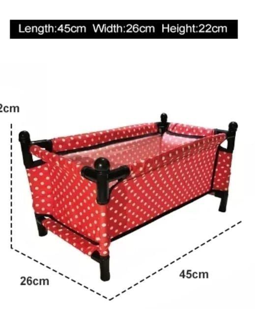 Set para muñeca, cuna columpio silla y mecedora 4 en 1 Rojo-2