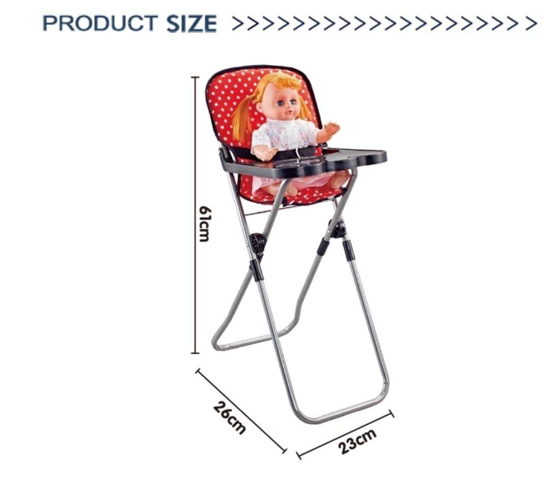 Set para muñeca, cuna columpio silla y mecedora 4 en 1 Rojo-7