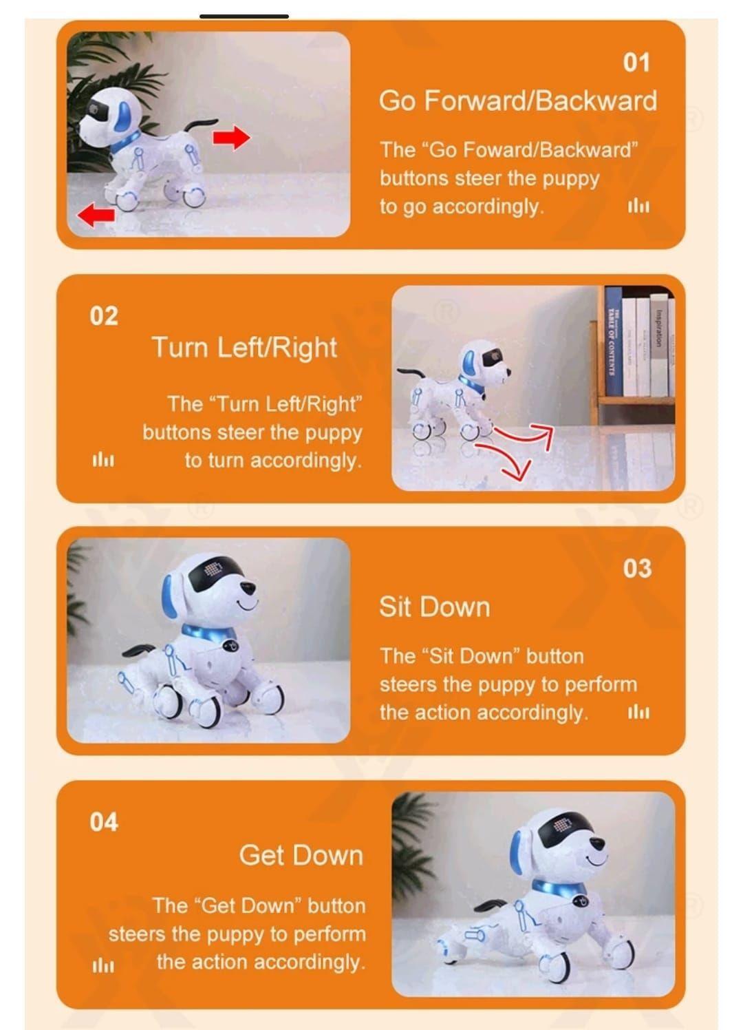 Perro Robot Control Remoto Inteligente Dog Baila Azul-7