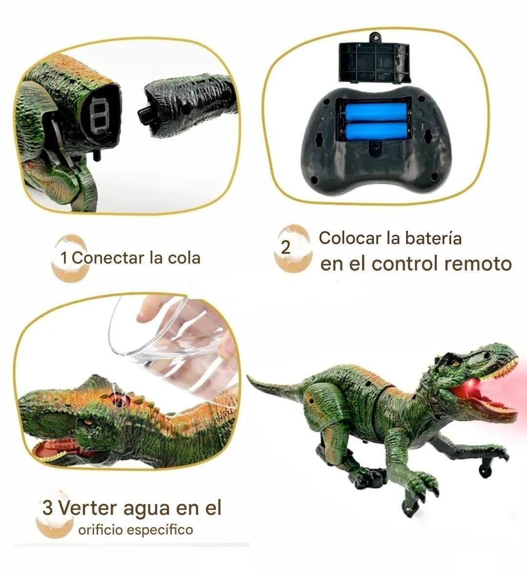 DINOSAURIO CONTROL REMOTO 2,4 GHZ. GRAN T-REX RECARGABLE VAPOR-6