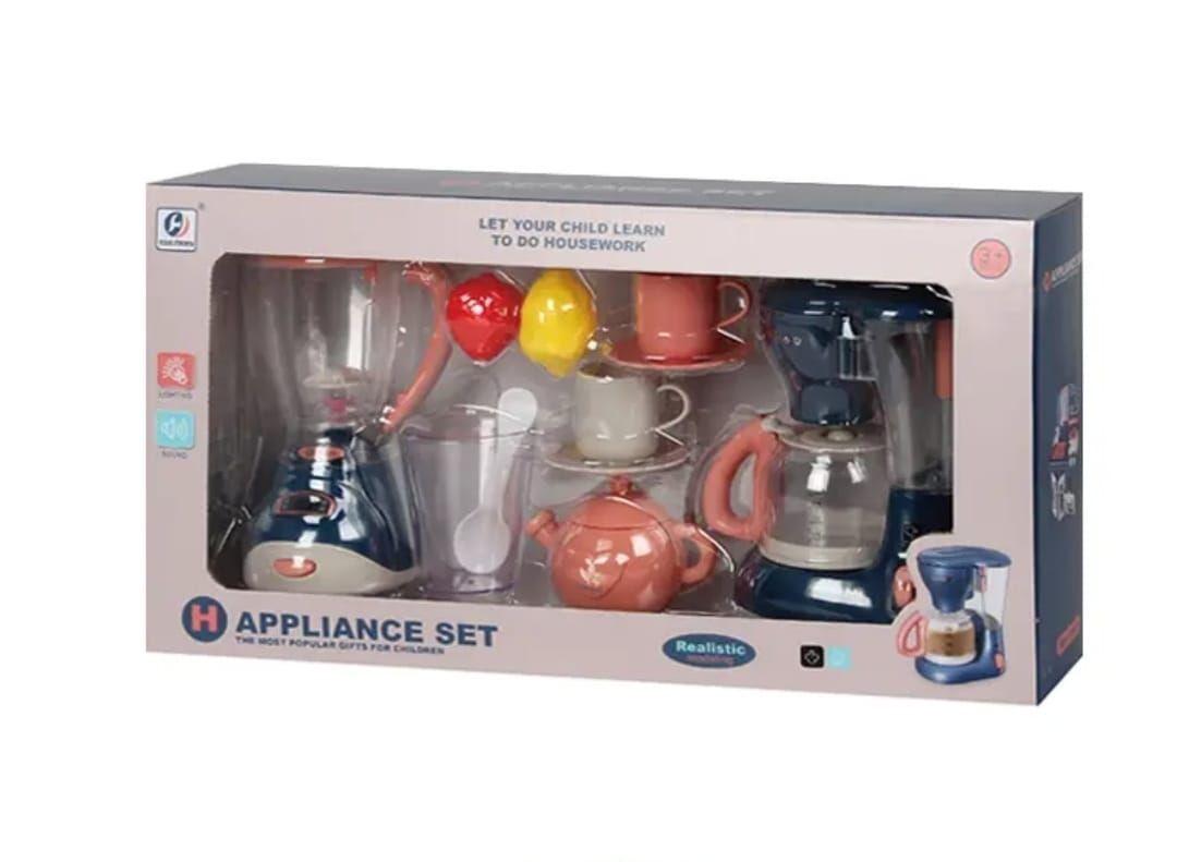 SET DE COCINA DE JUGUETE, LICUADORA Y CAFETERA CON LUCES Y SONIDO-3