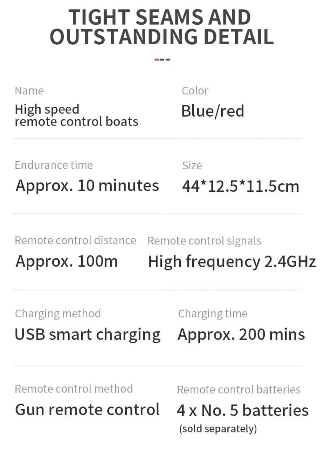 Lancha Bote Barco Shark, Control Remoto 2,4 Ghz Azul-6