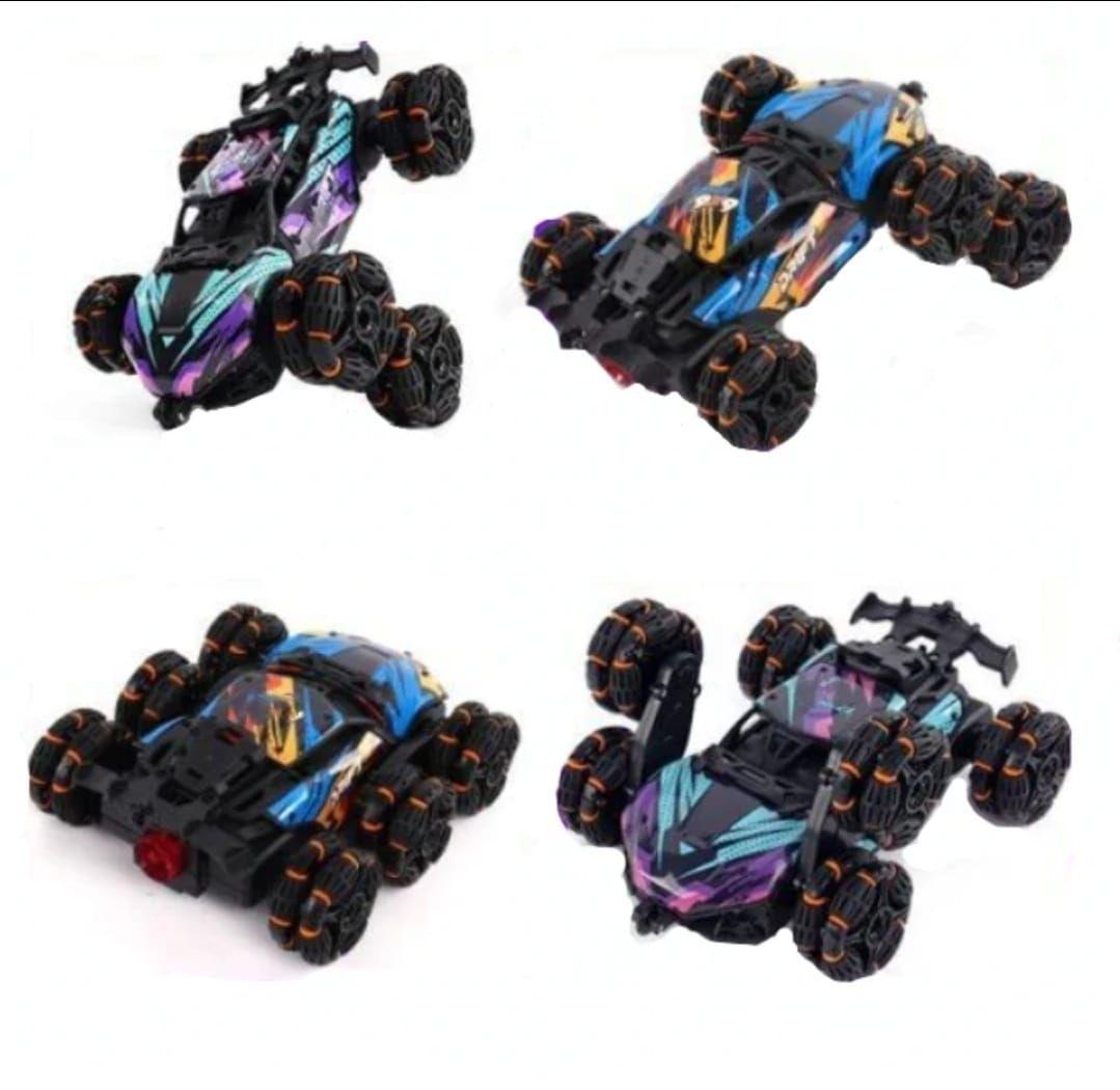 AUTO CONTROL REMOTO 6 RUEDAS Y CONTROL RELOJ DE GESTOS STUNT VERDE VIOLETA-5