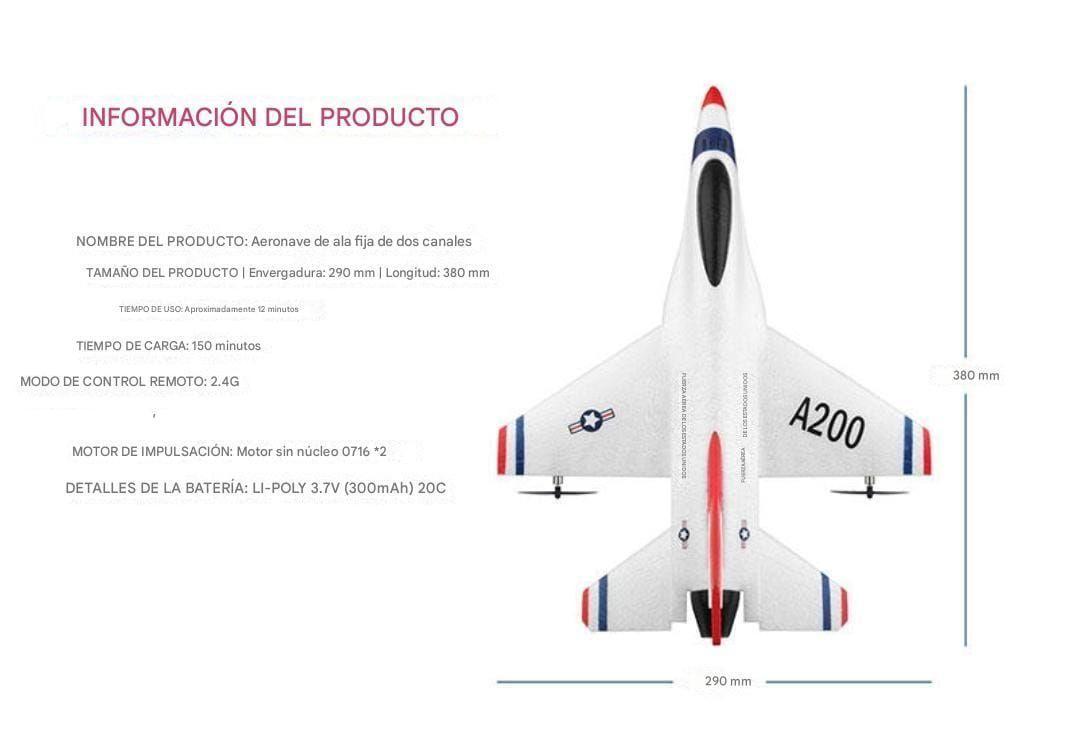 Avion Control Remoto A200 F16 B. 2,4 Ghz-5
