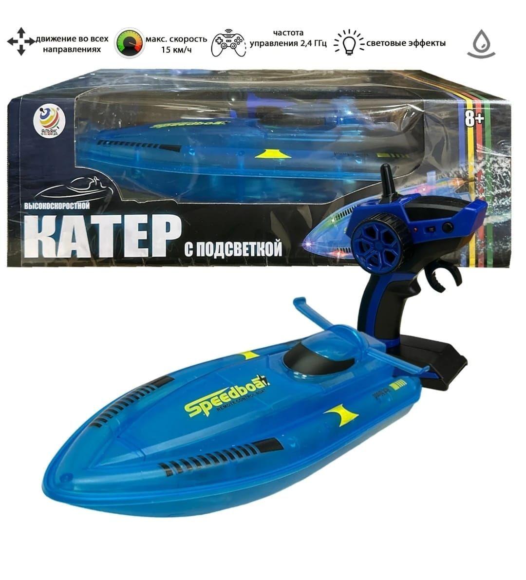 LANCHA CONTROL REMOTO CON LUCES, BATERIA RECARGABLE, 2,4 GHZ-2