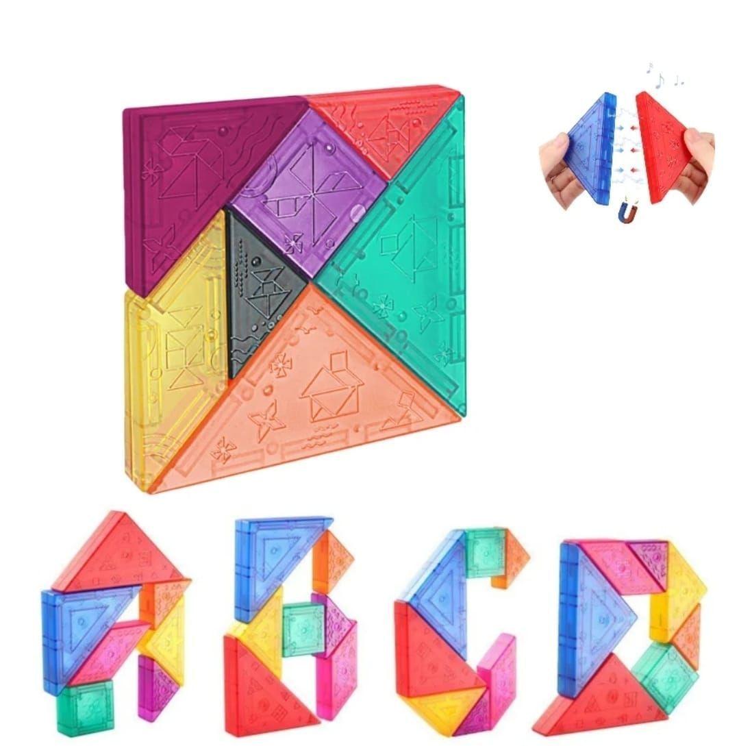 BLOQUES MAGNETICOS TANGRAMA 7 PIEZAS CON 54 CARTAS-0