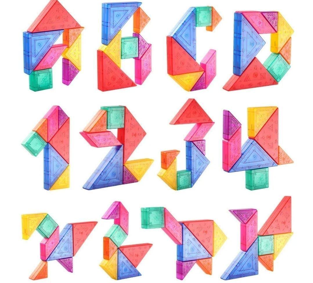 BLOQUES MAGNETICOS TANGRAMA 7 PIEZAS CON 54 CARTAS-7