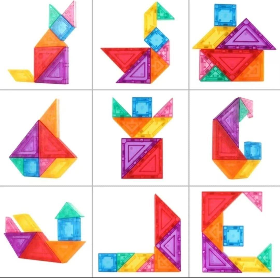 BLOQUES MAGNETICOS TANGRAMA 7 PIEZAS CON 54 CARTAS-8