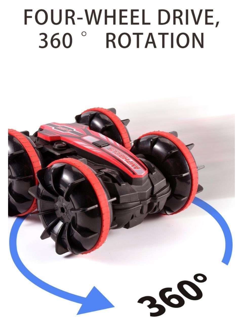 Auto Anfibio 4x4 Acróbata B500 24ghz 1:16 Doble Cara Rojo-5