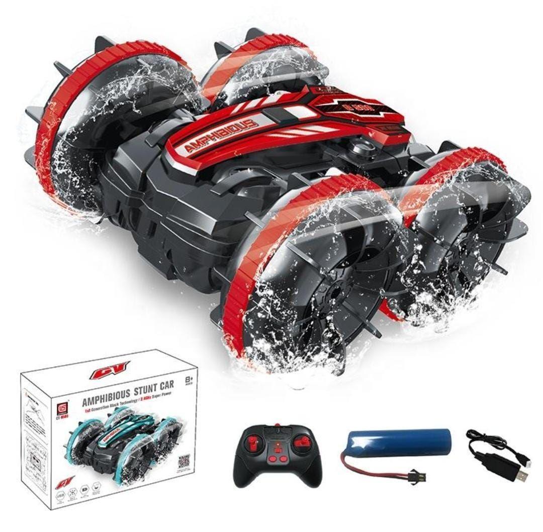Auto Anfibio 4x4 Acróbata B500 24ghz 1:16 Doble Cara Rojo-0