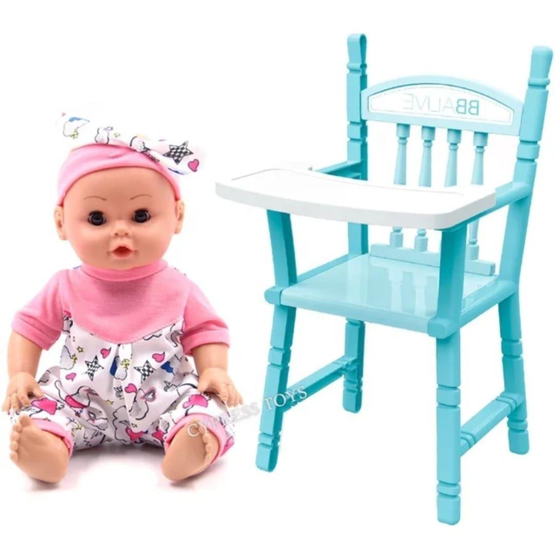 SET MUÑECA CON ACCESORIOS DE JUGUETE COCHE CUNA SILLA Y MAS-6