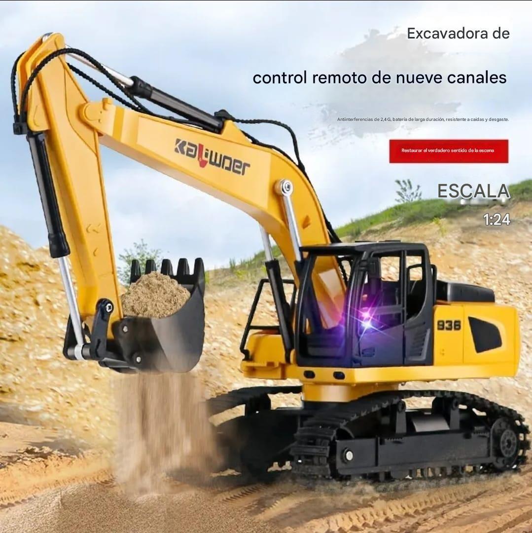 RETROEXCAVADORA CONTROL REMOTO ESCALA 1.24 AMARILLO-6
