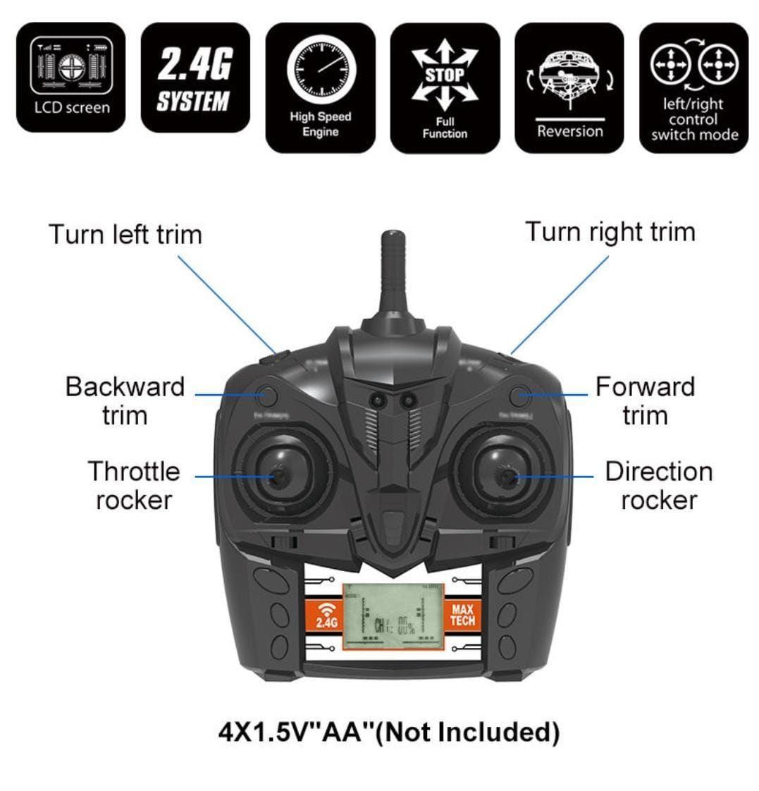 Lancha Bote Barco H100, Control Remoto 2,4 Ghz-2