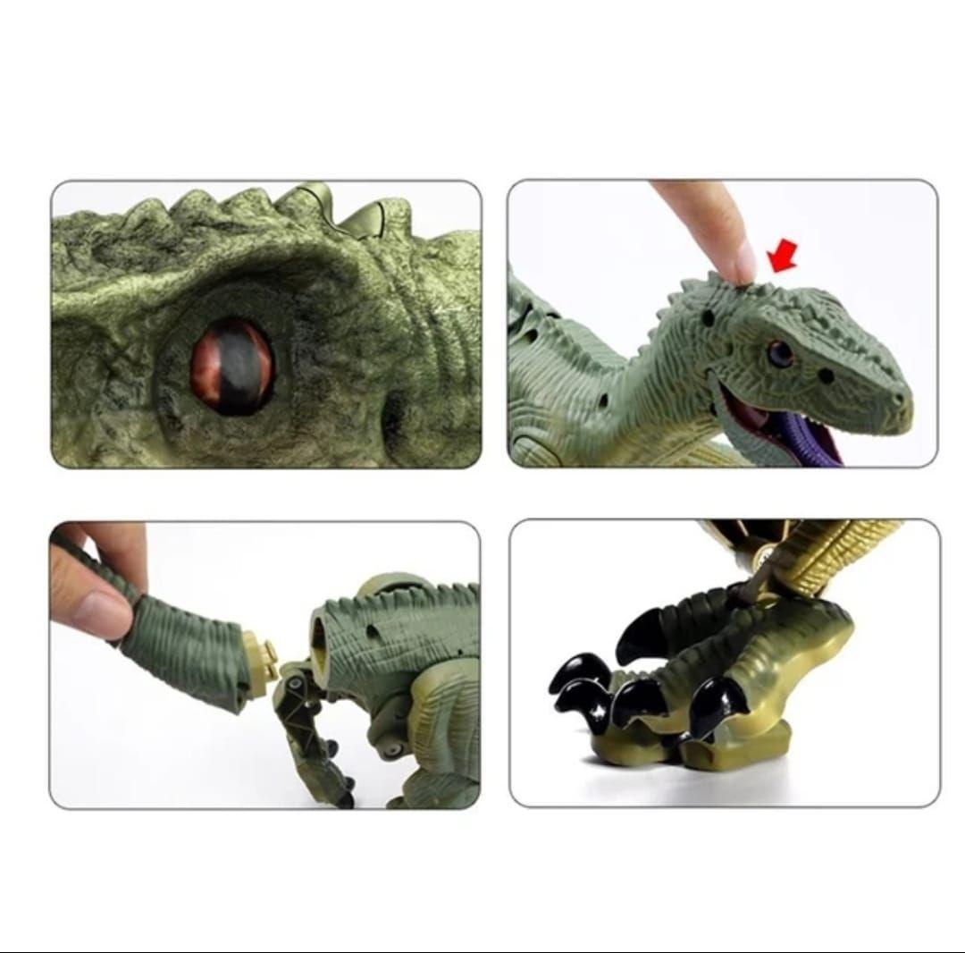 DINOSAURIO CONTROL REMOTO VELOCIRAPTOR LUCES Y SONIDO-3