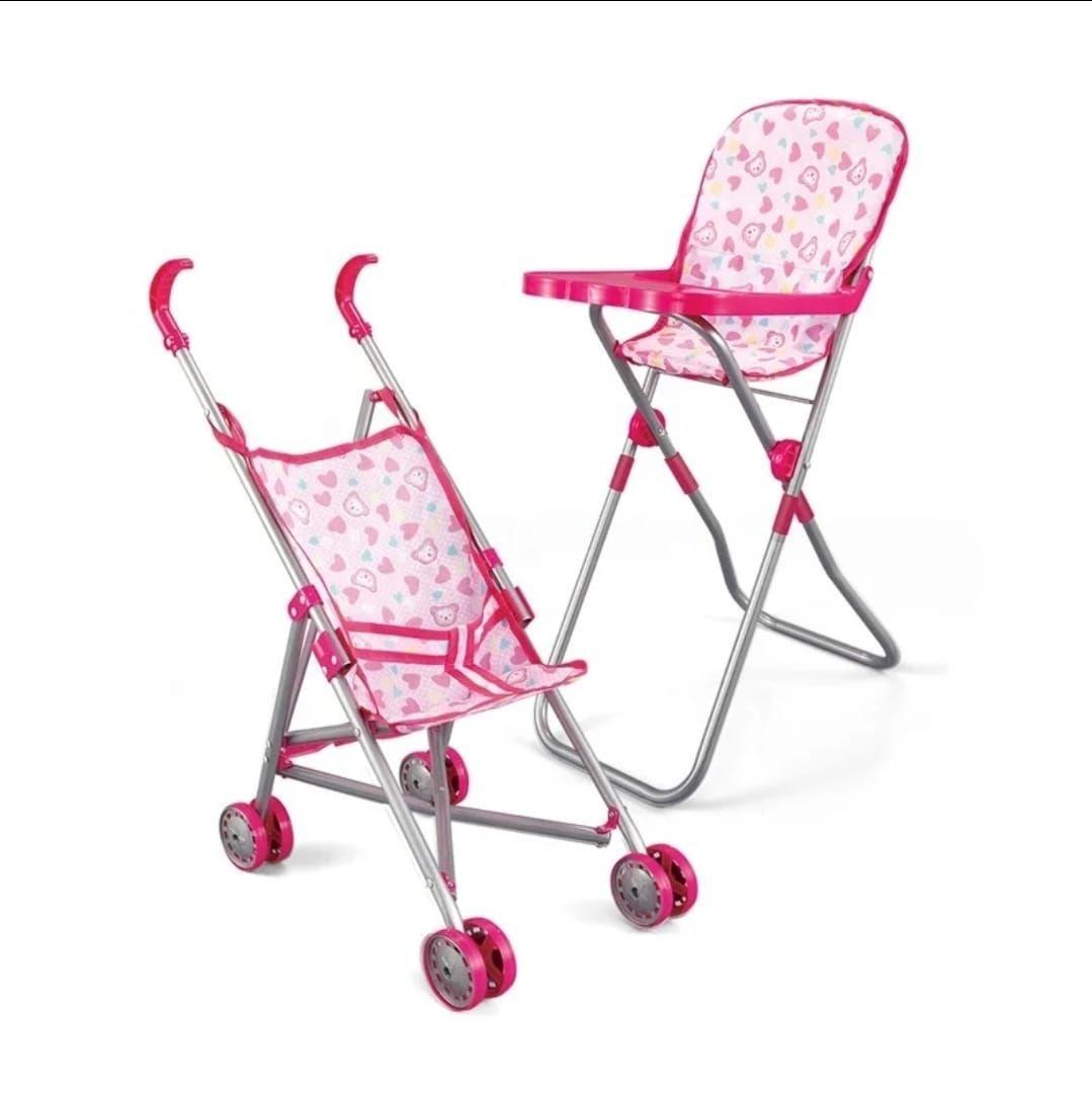 Muñeca con Accesorios de Juguete Coche Silla Columpio y Mecedora-6