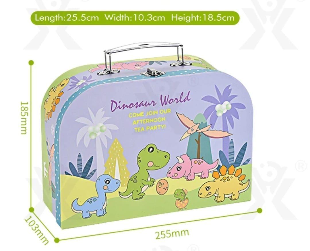 SET DE TAZAS DE TE, MALETA DE JUGUETE PARA NIÑAS DINOSAURIO-6