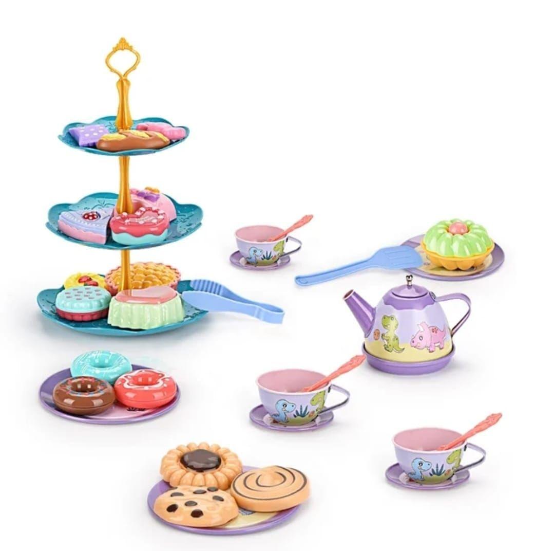 SET DE TAZAS DE TE, MALETA DE JUGUETE PARA NIÑAS DINOSAURIO-7