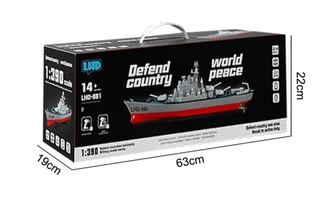 LANCHA CONTROL REMOTO, GRAN BUQUE DE GUERRA DE 60 CM-2