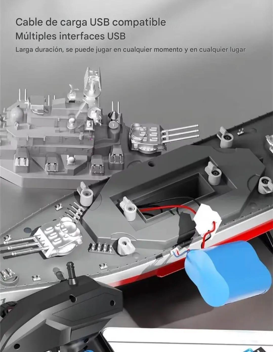 LANCHA CONTROL REMOTO, GRAN BUQUE DE GUERRA DE 60 CM-5