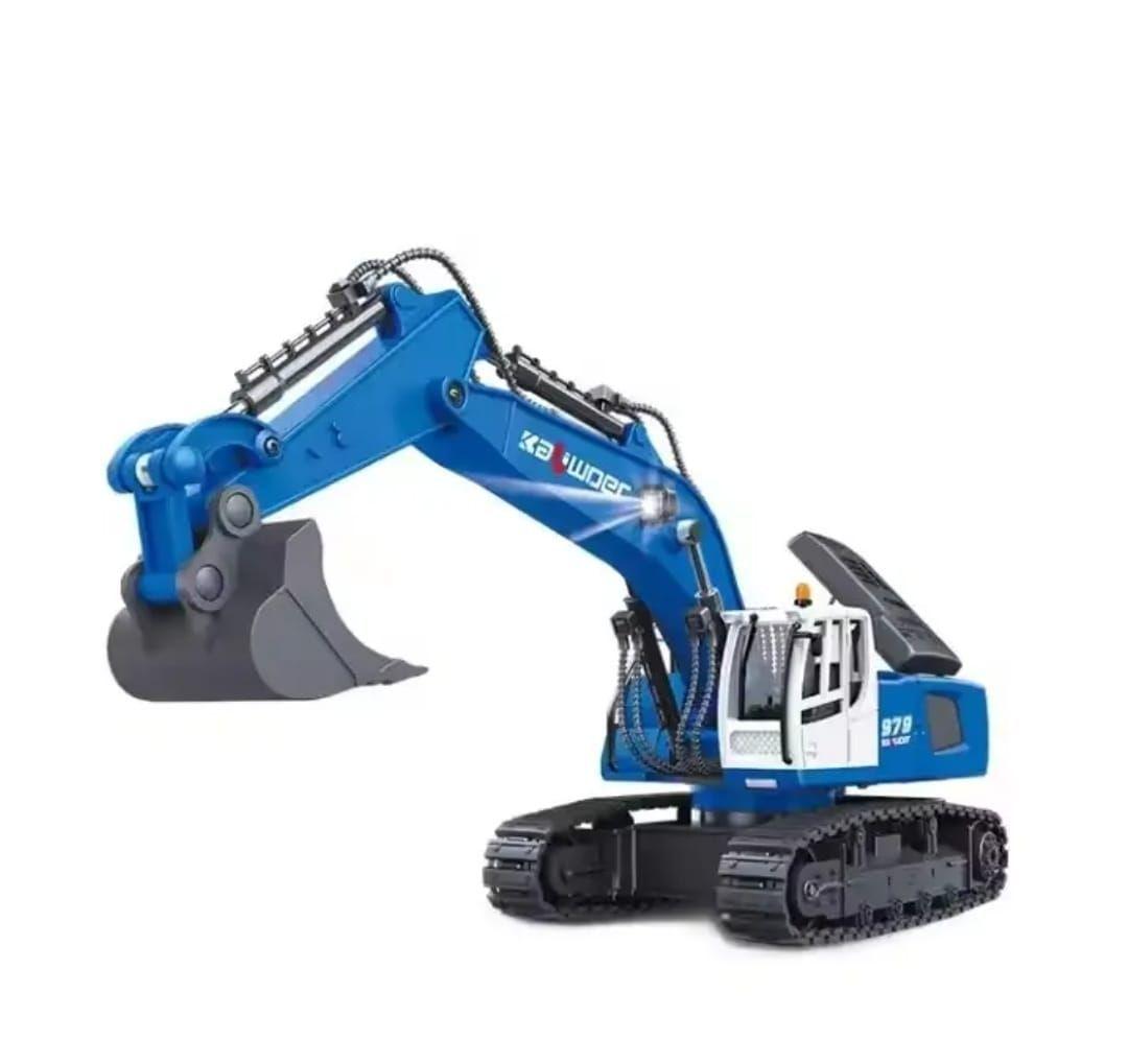 RETROEXCAVADORA CONTROL REMOTO 11 CANALES 1:18 AZUL-4