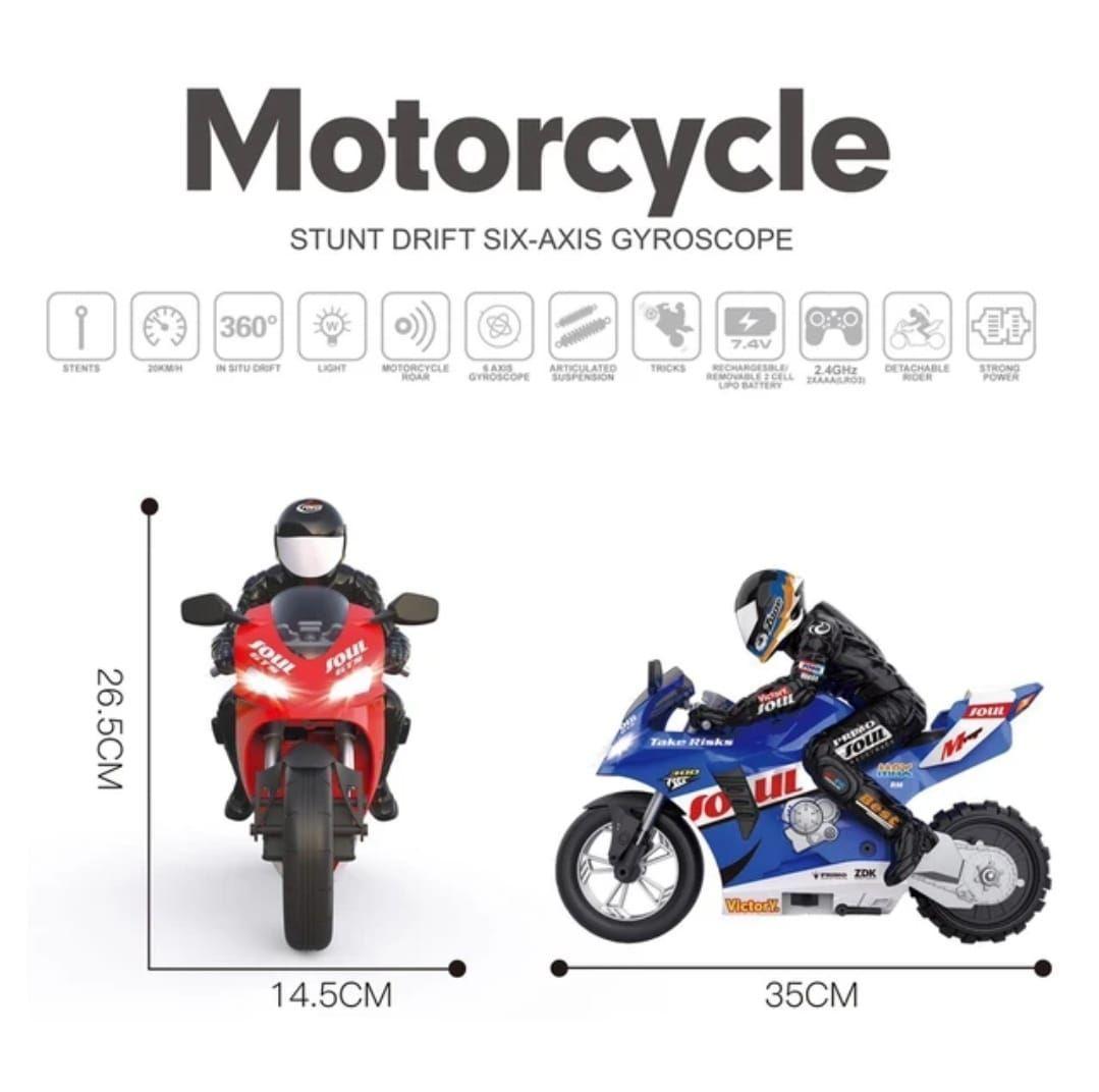 MOTOCICLETA DE JUGUETE MOTO CONTROL REMOTO 2.4 Ghz AZUL-5