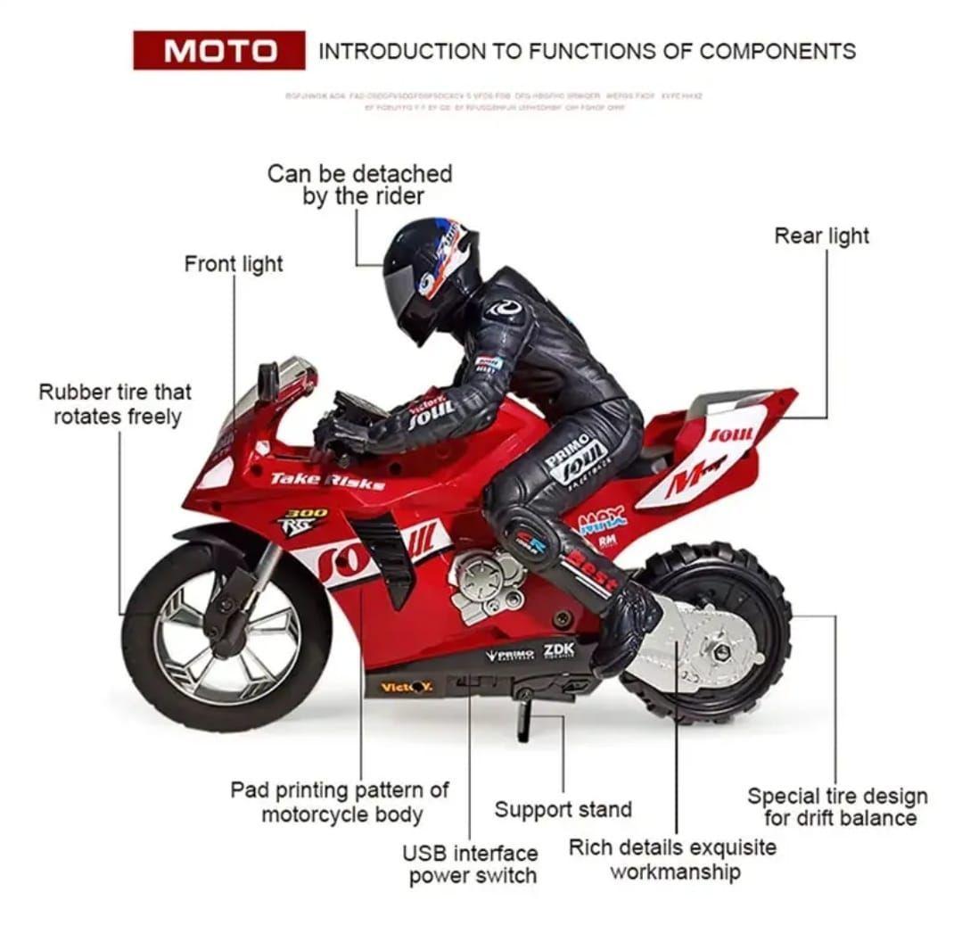 MOTOCICLETA DE JUGUETE MOTO CONTROL REMOTO 2.4 Ghz AZUL-6
