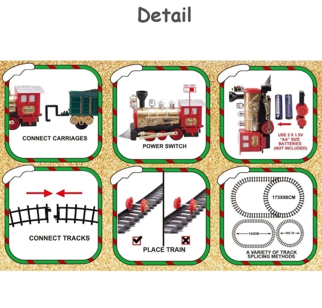 TREN DE NAVIDAD 35 PIEZAS CON LUZ Y SONIDO 572 CM DE RIELES-6