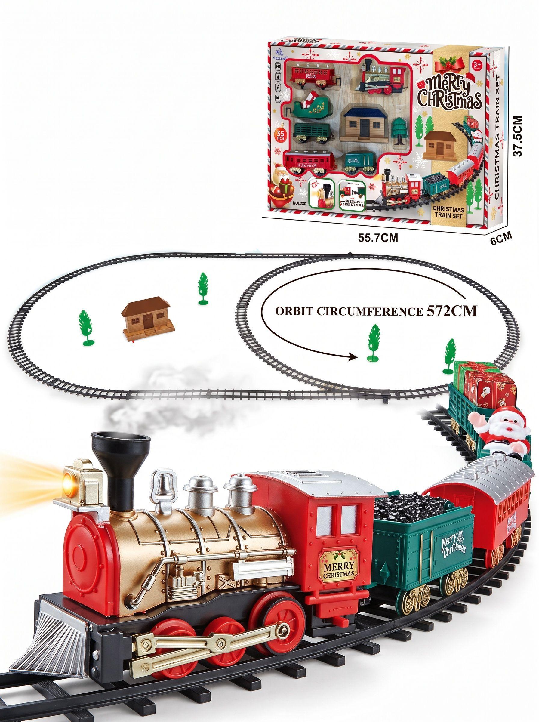 TREN DE NAVIDAD 35 PIEZAS CON LUZ Y SONIDO 572 CM DE RIELES-4